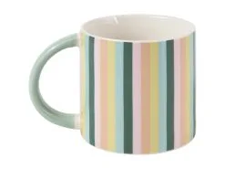 Power Pop Stripes Mug 400ML Sage -Tea & Coffee Shop DI0418 SIDE