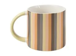 Power Pop Stripes Mug 400ML Charcoal -Tea & Coffee Shop DI0419 SIDE