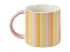Power Pop Stripes Mug 400ML Rose 5 Power Pop Stripes Mug 400ML Rose -Tea & Coffee Shop DI0420 SIDE