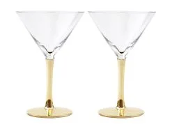 Everleigh Martini Glass 170ML Set Of 2 Gold Gift Boxed