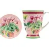Gabby Malpas Jardin Mug & Coaster Set 300ML Cyclamen Gift Boxed
