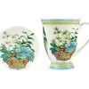 Gabby Malpas Jardin Mug & Coaster Set 300ML Orchid Gift Boxed