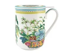 Gabby Malpas Jardin Mug With Infuser 340ML Orchid Gift Boxed