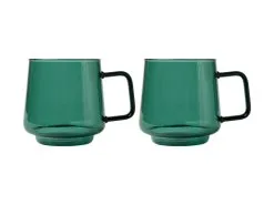 Blend Sala Glass Mug 400ML Set Of 2 Forest Gift Boxed