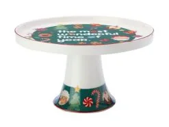 Kasey Rainbow Sparkly Season Footed Cake Stand 20cm Dark Green Gift Boxed