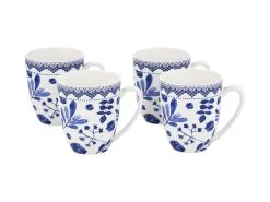 Darcy Coupe Mug 420ML Set Of 4 Floral Gift Boxed -Tea & Coffee Shop YD0011 A1