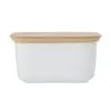 White Basics Butter Dish Bamboo Lid 16x11x9cm