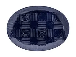 Arc Oval Platter 41x30cm Indigo Blue Gift Boxed