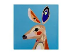 Tea & Coffee Shop 6 Pete Cromer Ceramic Square Trivet 20cm Kangaroo