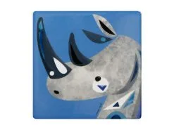 Pete Cromer Wildlife Ceramic Square Coaster 9.5cm Rhino -Tea & Coffee Shop du0231 2