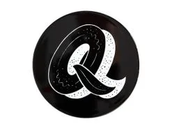 The Letterettes Ceramic Round Coaster 10.5cm Q Gift Boxed""