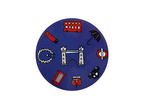 Megan McKean Cities Ceramic Round Coaster 10.5cm London 1 Megan McKean Cities Ceramic Round Coaster 10.5cm London