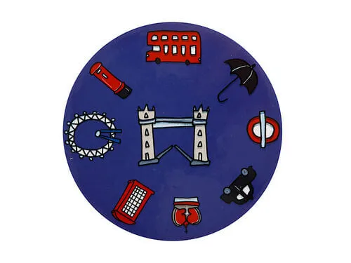Megan McKean Cities Ceramic Round Coaster 10.5cm London 2 Megan McKean Cities Ceramic Round Coaster 10.5cm London - Image 2