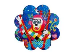 Donna Sharam Rainbow Jungle Ceramic Flower Coaster 10cm Swinging Around