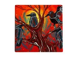 Melanie Hava Journeys Ceramic Coaster 10cm Kookaburras