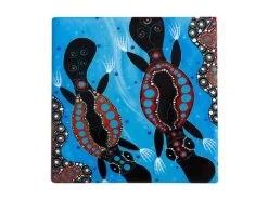 Melanie Hava Journeys Ceramic Coaster 10cm Platypuses