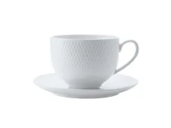 White Basics Diamonds Tea Cup & Saucer 220ML