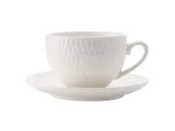White Basics Diamonds Demi Cup & Saucer 90ML -Tea & Coffee Shop dv0029 1