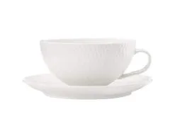 White Basics Diamonds Tea Cup & Saucer Low 250ML -Tea & Coffee Shop dv0067 1