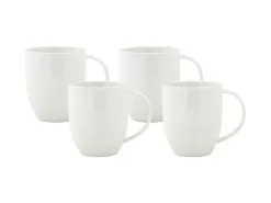 White Basics Diamonds Coupe Mug 370ML Set Of 4 Gift Boxed