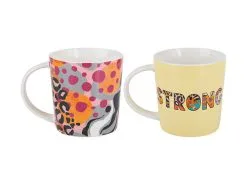 Kasey Rainbow Be Fierce Mug Set Of 2 380ML Strong Gift Boxed -Tea & Coffee Shop dx1284 side