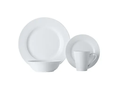 White Basics Cosmopolitan Rim Dinner Set 16 Piece 1 White Basics Cosmopolitan Rim Dinner Set 16 Piece