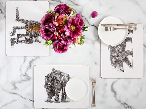 Marini Ferlazzo Animal Earth Placemat Set Of 6 2 Marini Ferlazzo Animal Earth Placemat Set Of 6 - Image 2