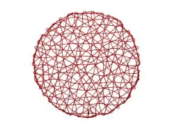 Glitz Lace Round Placemat 33cm Red