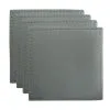 Table Accents Leather Look Cowhide Coaster 10x10cm Set Of 4 Grey