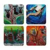 Melanie Hava Journeys Cork Back Coaster 10.5cm Set Of 4 Assorted Gift Boxed