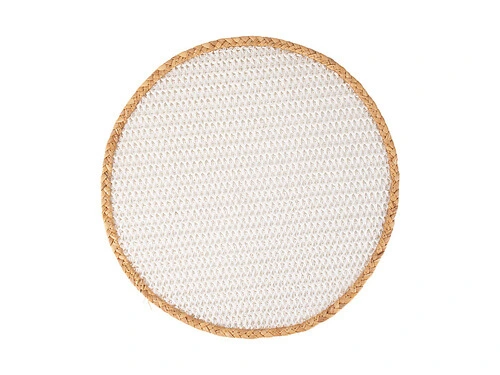 Table Accents Placemat 38cm Round White Natural 1 Table Accents Placemat 38cm Round White Natural