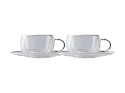 Blend Double Wall Cup & Saucer 80ML Set Of 2 Gift Boxed