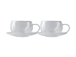 Blend Double Wall Cup & Saucer 270ML Set Of 2 Gift Boxed