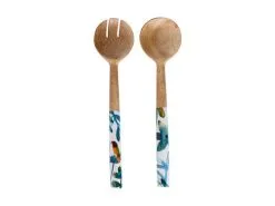Marc Martin Dusk Salad Servers Mango Wood Enamel Finish 31cm