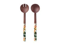 The Blck Pen Night Garden Salad Servers Enamel Finish 31cm