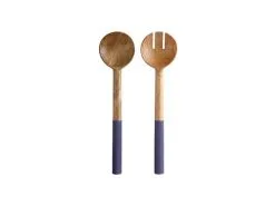 Mezze Salad Servers Mango Wood 31cm Denim
