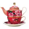 Teas & C's Silk Road Tea For One With Infuser 380ML Cherry Red Gift Boxed