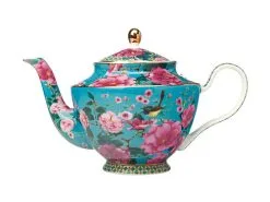 Teas & C's Silk Road Teapot With Infuser 1L Aqua Gift Boxed