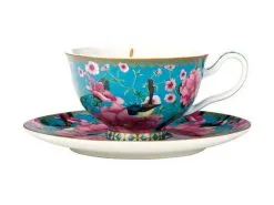 Teas & C's Silk Road Footed Cup & Saucer 200ML Aqua Gift Boxed -Tea & Coffee Shop hv0162 2