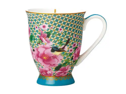 Teas & C's Silk Road Footed Mug 300ML Aqua Gift Boxed 2 Teas & C's Silk Road Footed Mug 300ML Aqua Gift Boxed - Image 2