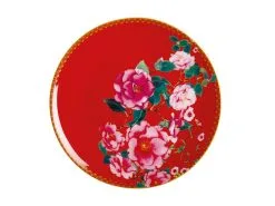 Teas & C's Silk Road Coupe Plate 19.5cm Cherry Red Gift Boxed