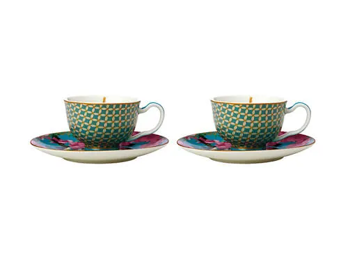 Teas & C's Silk Road Demi Cup & Saucer 85ML Set Of 2 Aqua Gift Boxed 1 Teas & C's Silk Road Demi Cup & Saucer 85ML Set Of 2 Aqua Gift Boxed
