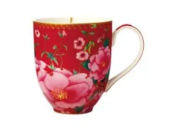 Teas & C's Silk Road Coupe Mug 440ML Cherry Red Gift Boxed