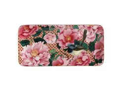 Teas & C's Silk Road Rectangle Platter 25x12cm Cherry Red Gift Boxed