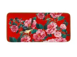 Teas & C's Silk Road Rectangle Platter 33x15.5cm Cherry Red Gift Boxed