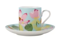 Royal Botanic Gardens Victoria Lotus Demi Cup & Saucer 100ML Mint Gift Boxed