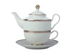 Teas & C's Classic Tea For One With Infuser 380ML White Gift Boxed