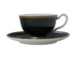 Teas & C's Classic Footed Cup & Saucer 200ML Black Gift Boxed