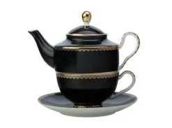 Teas & C's Classic Tea For One With Infuser 380ML Black Gift Boxed