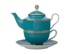 Teas & C's Classic Tea For One With Infuser 380ML Aqua Gift Boxed